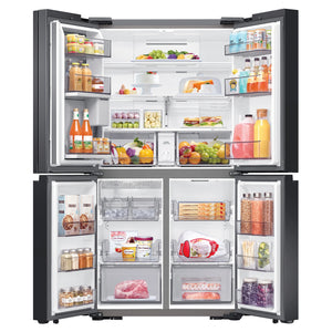Samsung 648L Cotta White French Door Refrigerator with Internal Beverage Centre™SRFX7600W, Front Double Door Open View Storages