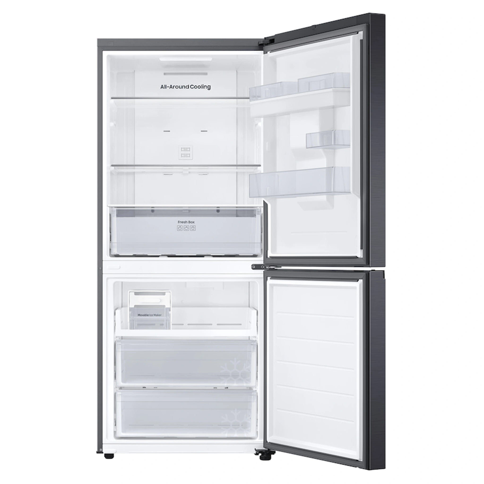 Samsung 455L Smart Bottom Mount Refrigerator SRL4600BD, Front View With Door Open