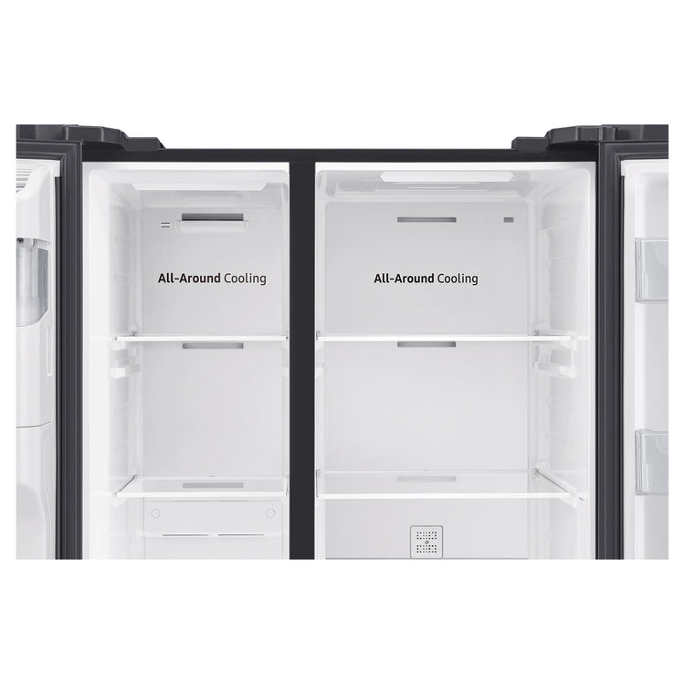 Samsung 656L Black Side by Side Smart Refrigerator - Family Hub SRS656MBFH4, All Around Cooling View
