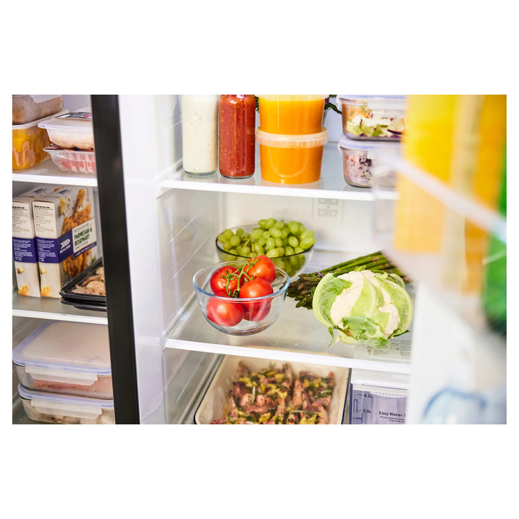 Samsung 656L Black Side by Side Smart Refrigerator - Family Hub SRS656MBFH4, Inside Storage Close - Up View