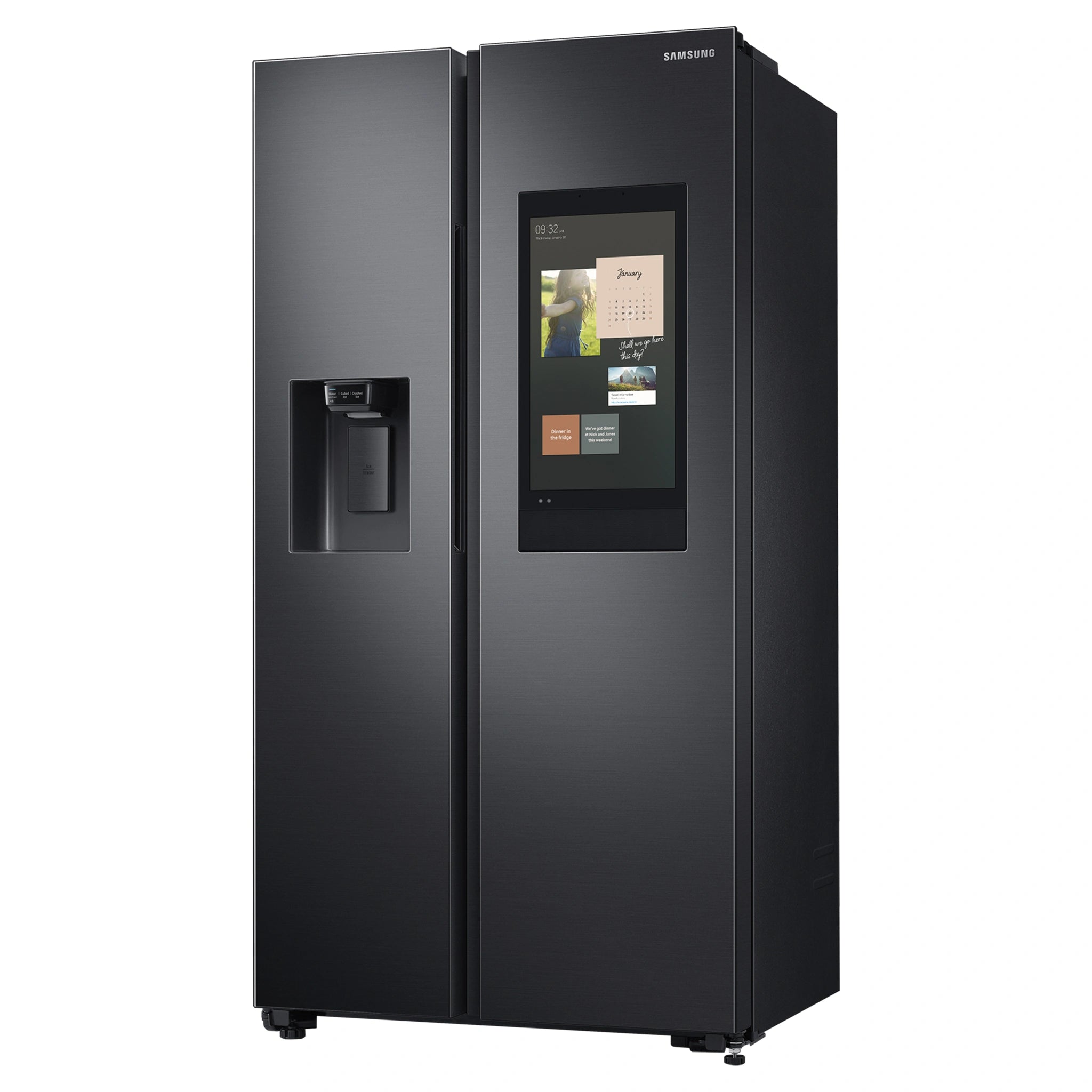 Samsung 656L Black Side by Side Smart Refrigerator - Family Hub SRS656MBFH4, Left Side View