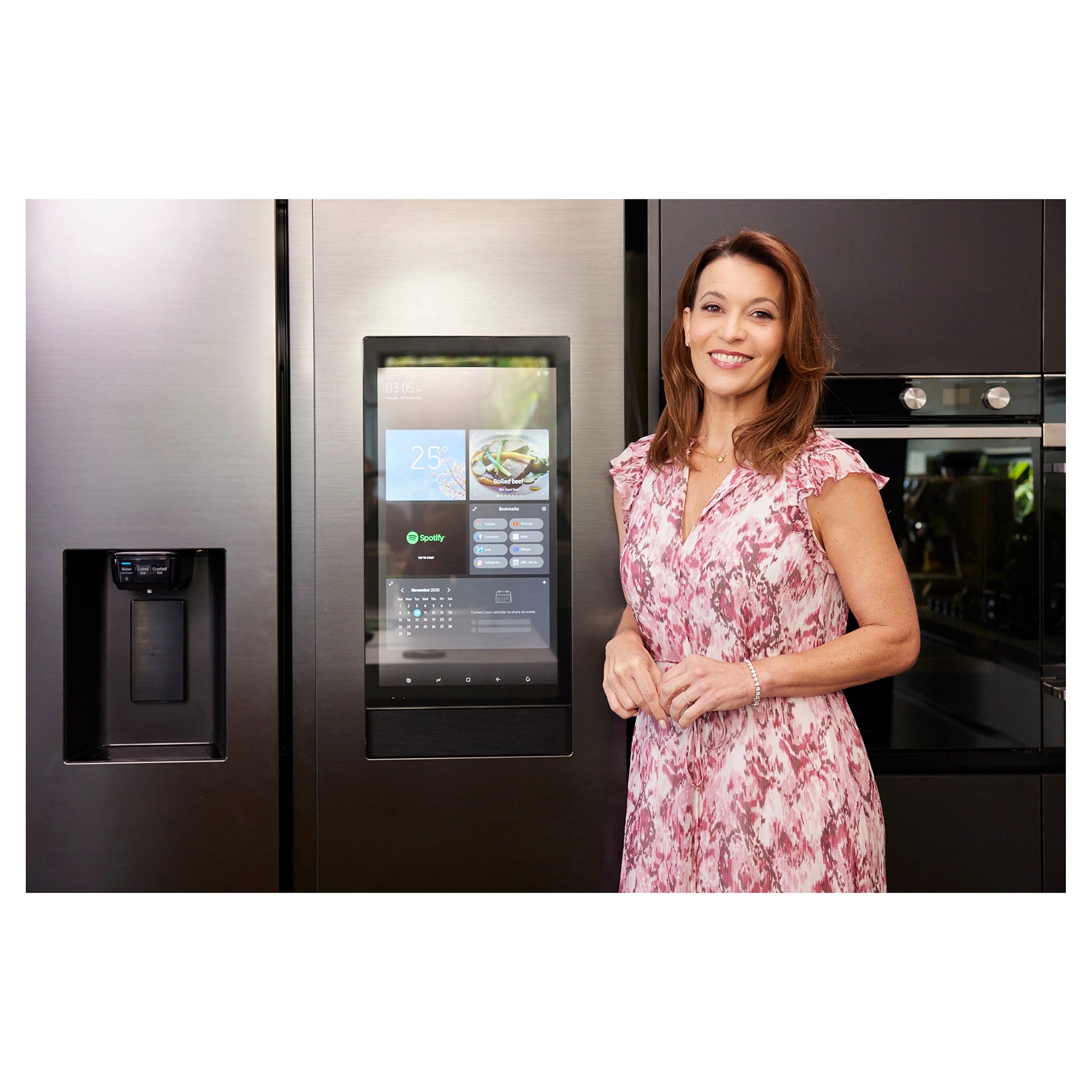 Samsung 656L Black Side by Side Smart Refrigerator - Family Hub SRS656MBFH4, Lifestyle View