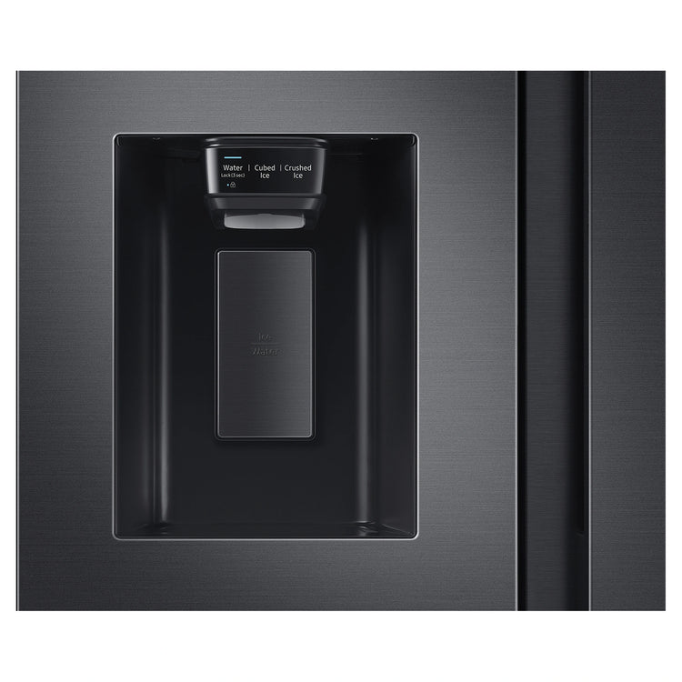 Samsung 656L Black Side by Side Smart Refrigerator - Family Hub SRS656MBFH4, Water Dispenser View