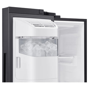 Samsung 635L Matte Black Side By Side Refrigerator SRS673DMB, Ice Maker Storage View