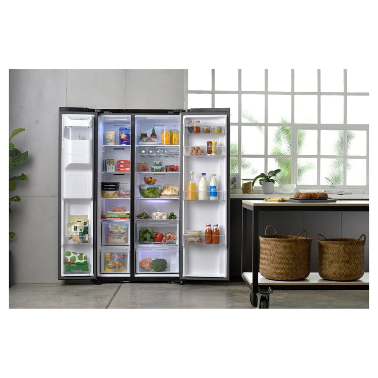 Samsung 635L Matte Black Side By Side Refrigerator SRS673DMB, Lifestyle View
