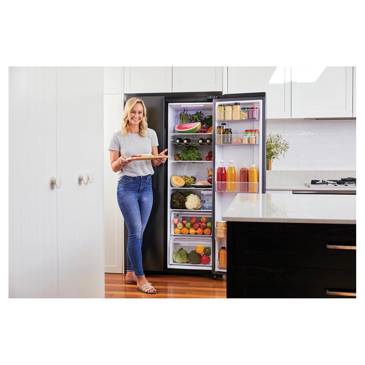 Samsung 635L Matte Black Side By Side Refrigerator SRS673DMB, Lifestyle View