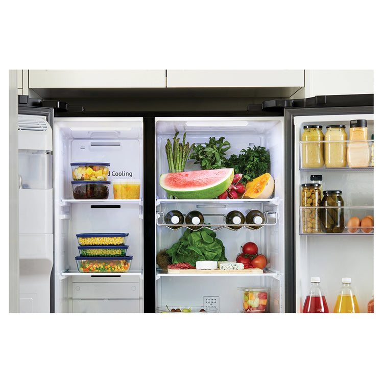 Samsung 635L Matte Black Side By Side Refrigerator SRS673DMB, Lifestyle View