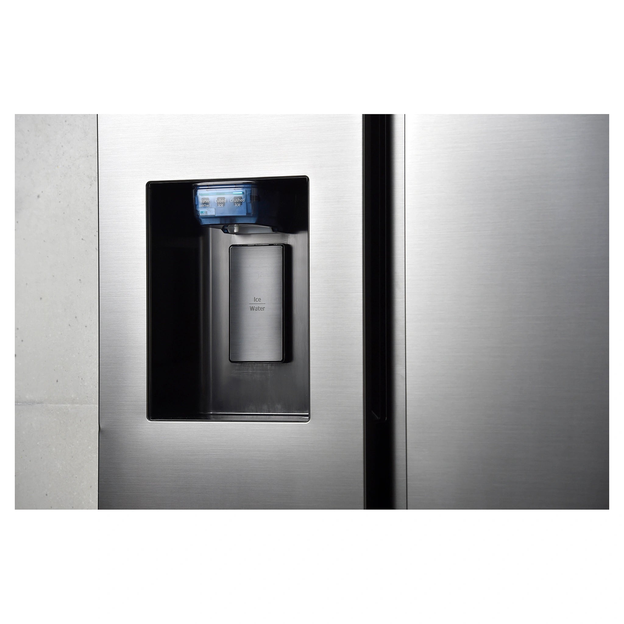 Samsung 635L Matte Black Side By Side Refrigerator SRS673DMB, Water Dispenser View