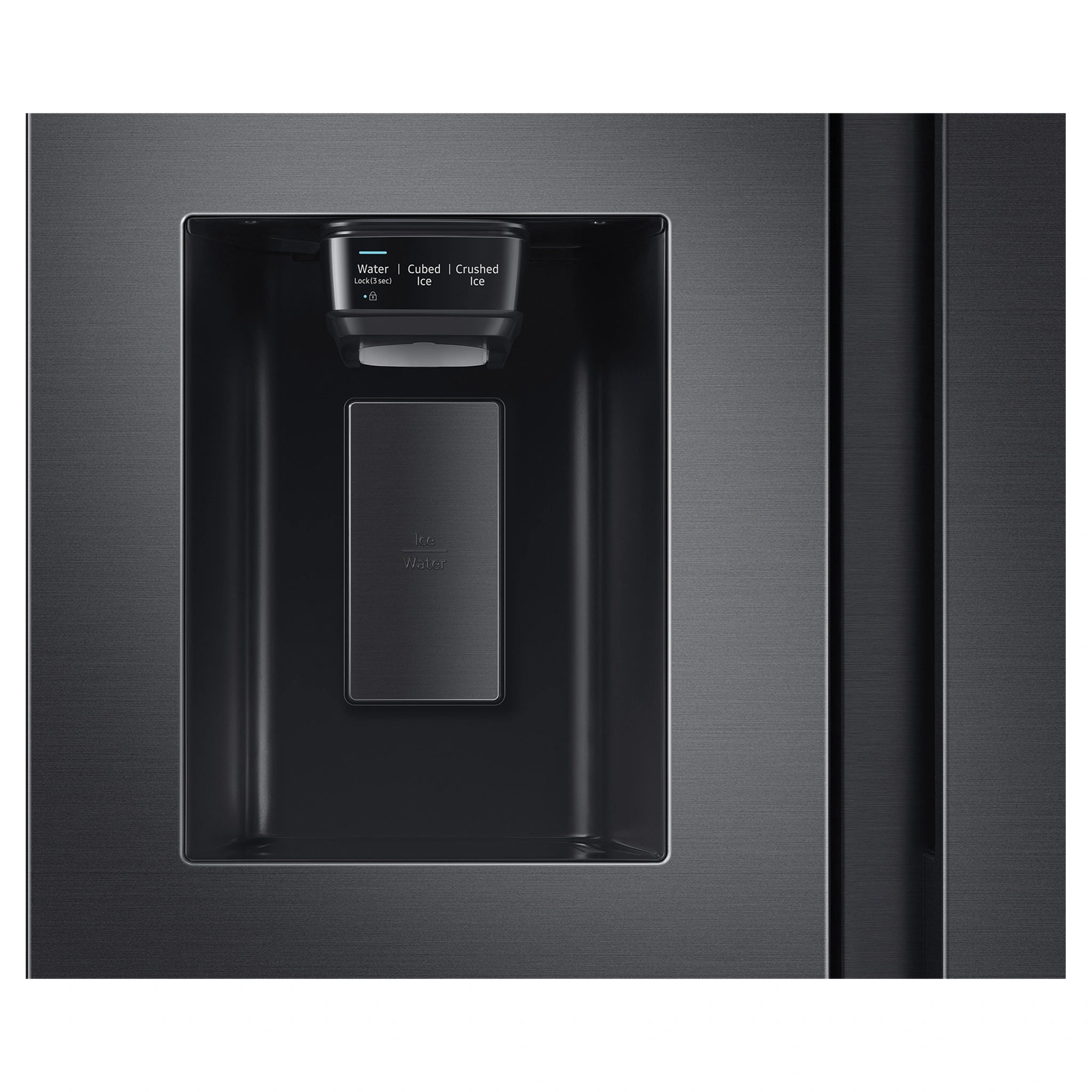 Samsung 635L Matte Black Side By Side Refrigerator SRS673DMB, Water Dispenser View