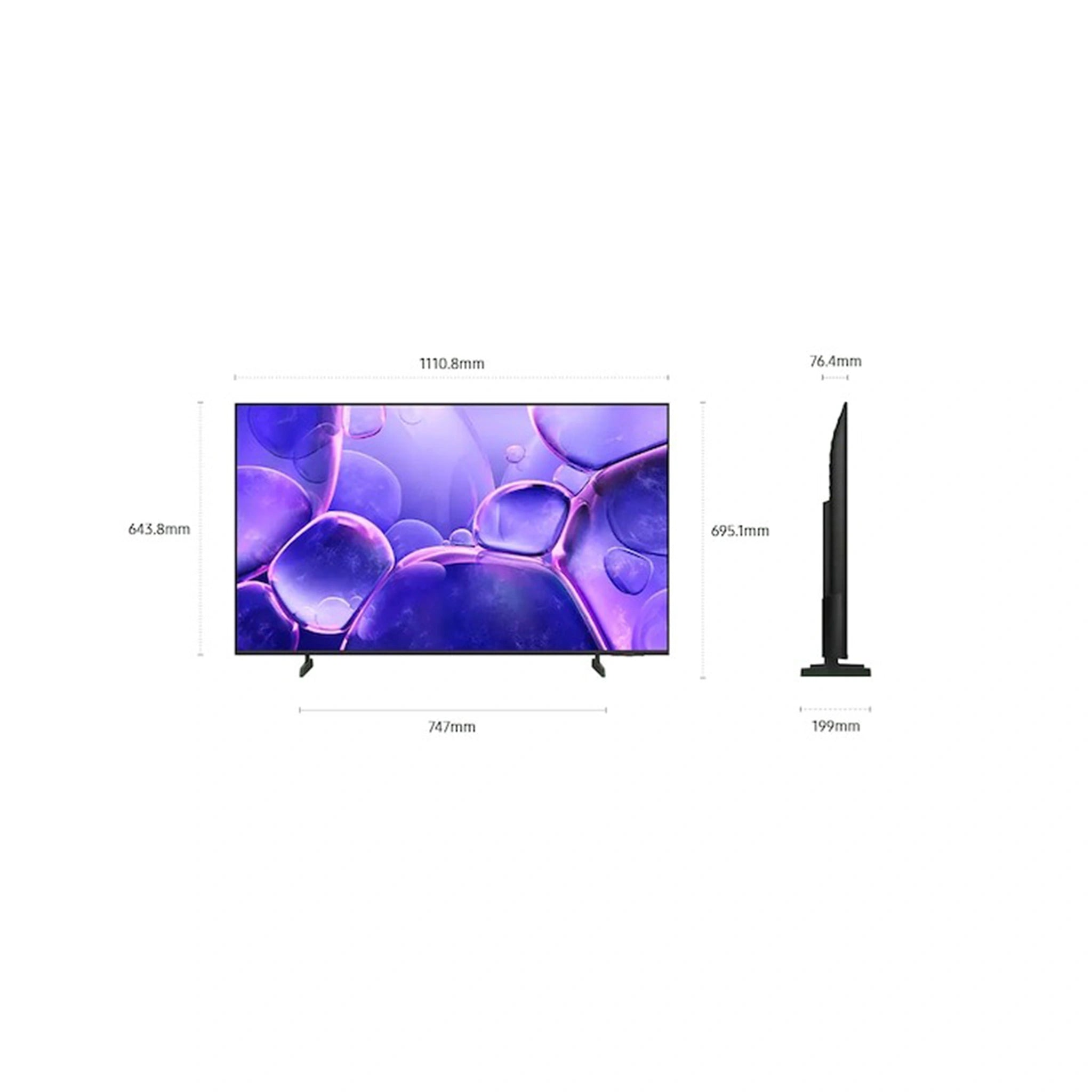 Samsung 50 Inch U8500F Crystal UHD 4K Smart TV UA50U8500FWXXY, Dimensions