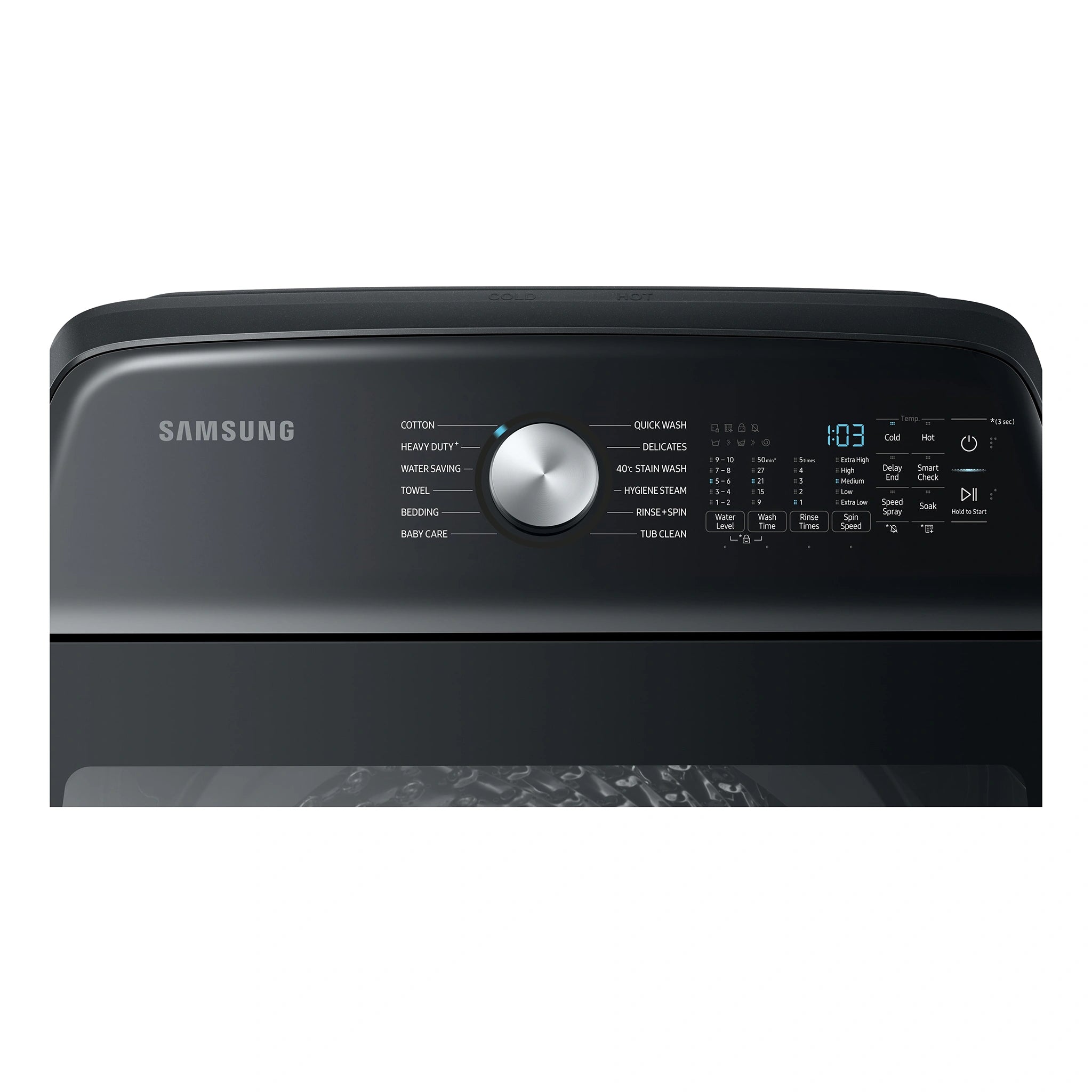Samsung 12kg Top Load Washer WA12A8376GV, Control Panel View