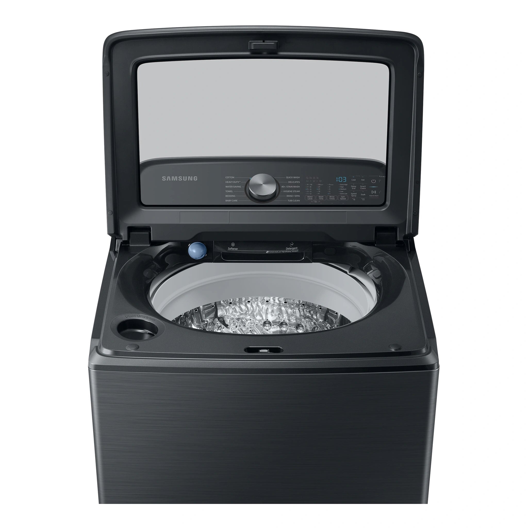Samsung 12kg Top Load Washer WA12A8376GV, Top View With Door Open 2