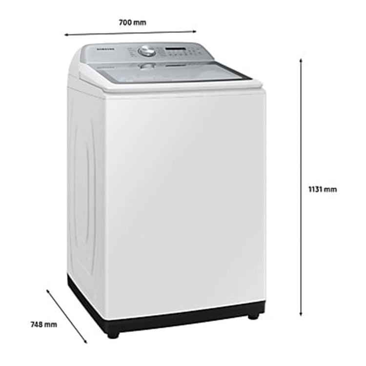 Samsung 12kg Top Load Washing Machine WA12A8376GW, Dimensions View