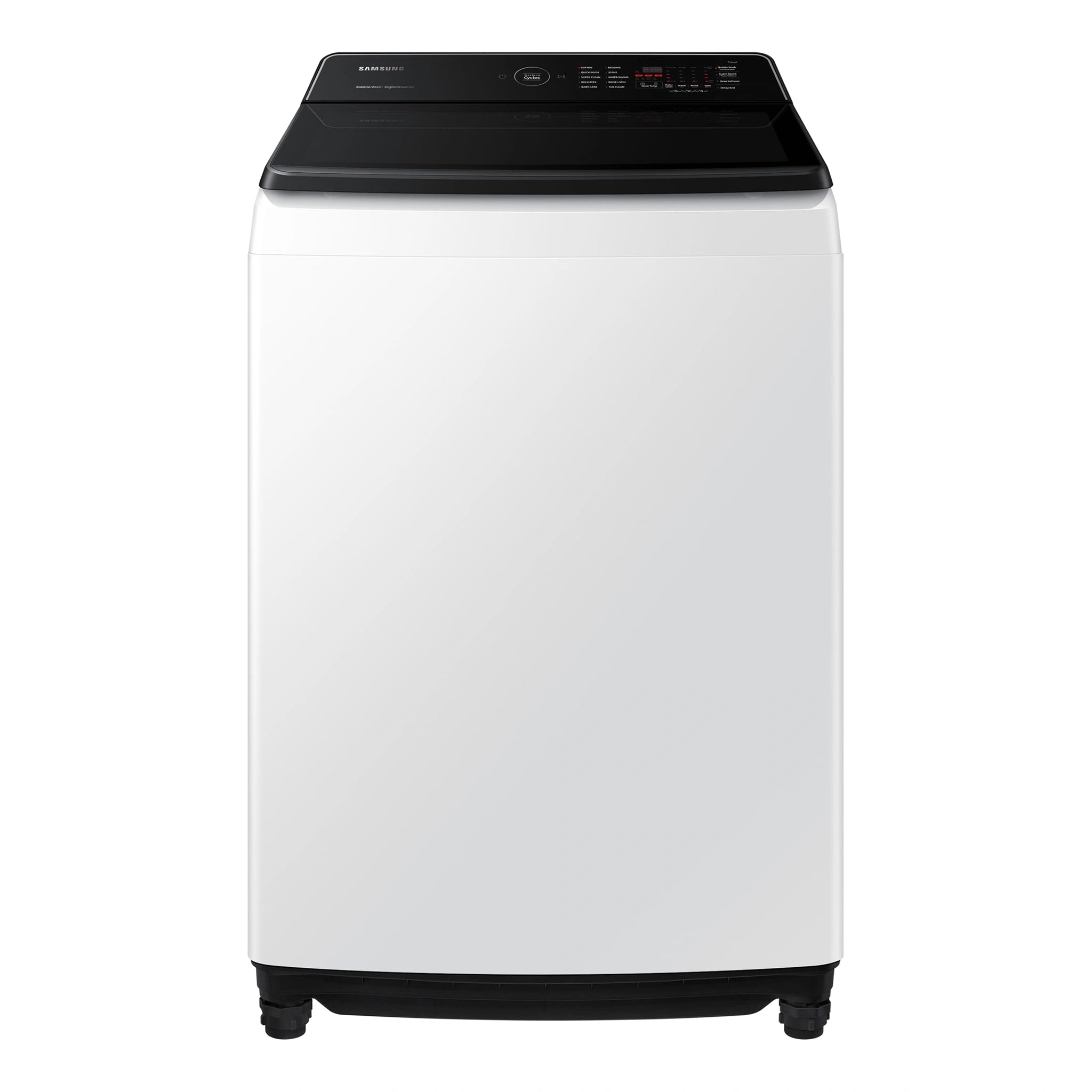 Samsung 9kg Top Load Washer with BubbleStorm WA90CG6745BW, Front View