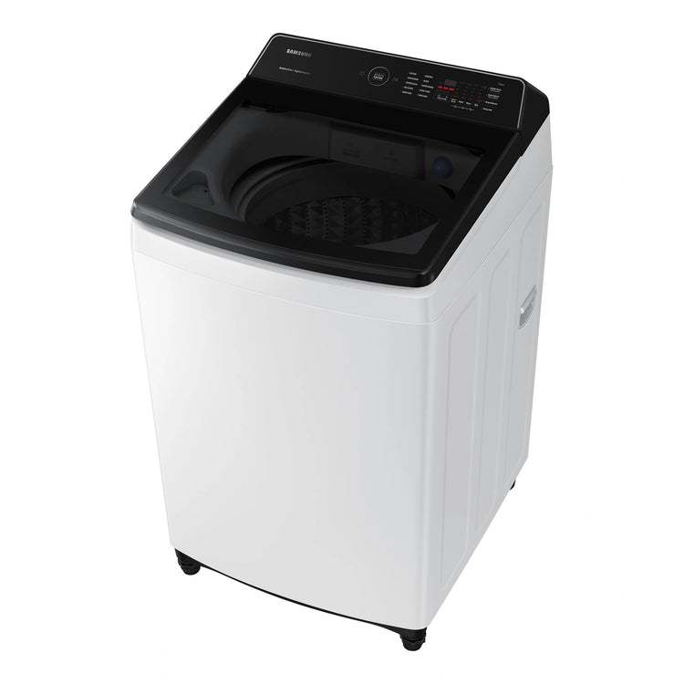 Samsung 9kg Top Load Washer with BubbleStorm WA90CG6745BW, Top Right Side View