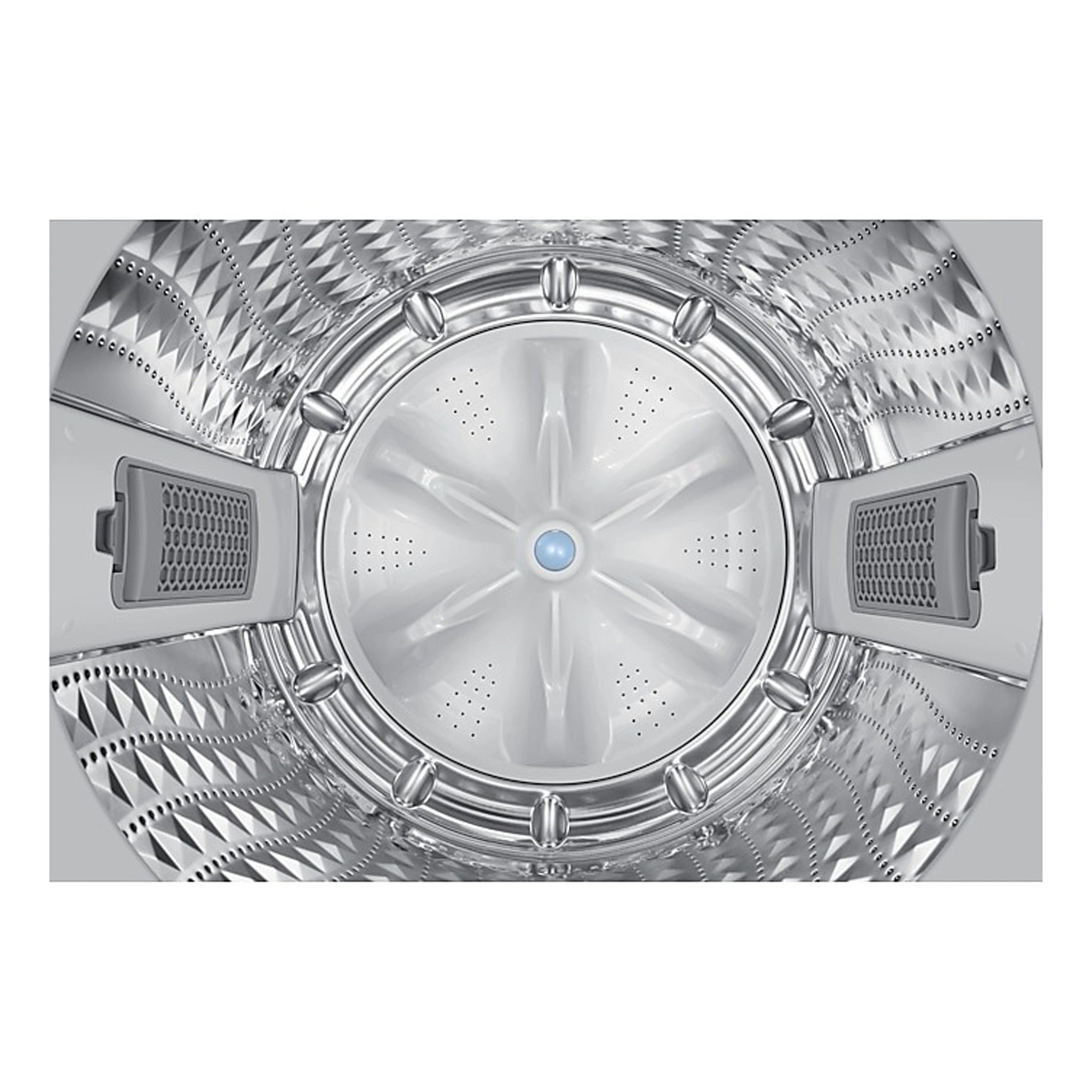 Samsung 9kg Top Load Washer WA90CG6745BW, Top View With Door Open