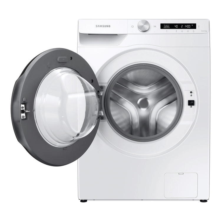 Samsung 9kg Front Load Smart Washing Machine with Steam Wash WW90T504DAW, Front Door Open View