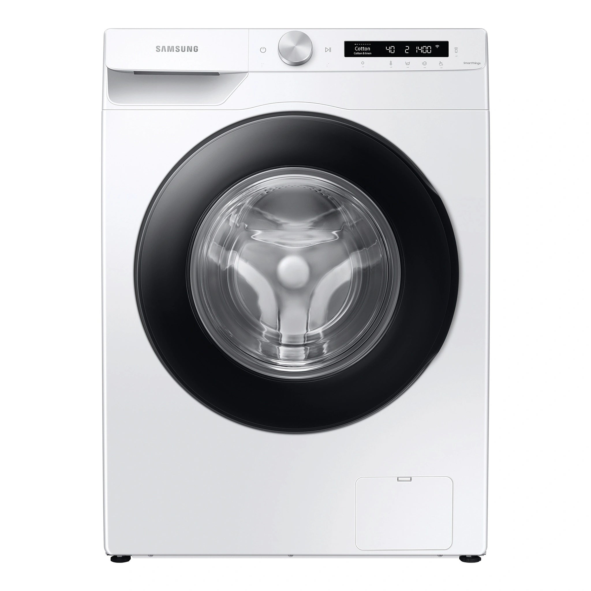 Samsung 9kg Front Load Smart Washing Machine with Steam Wash WW90T504DAW, Front View