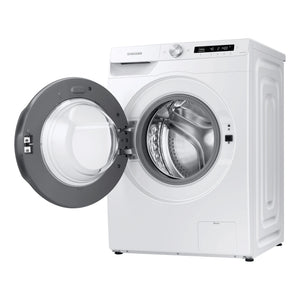 Samsung 9kg Front Load Smart Washing Machine with Steam Wash WW90T504DAW, Right Side Door Open View