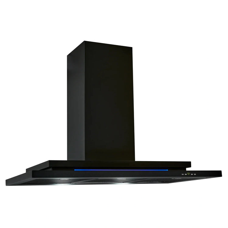 Schweigen 90cm Silent Canopy Rangehood – Black DS3131R2BST, Front Right Side View