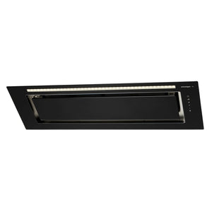 Schweigen Silent Black Glass Undermount Rangehood 900mm KLS9GLASSBLKSP, Front Right Side View