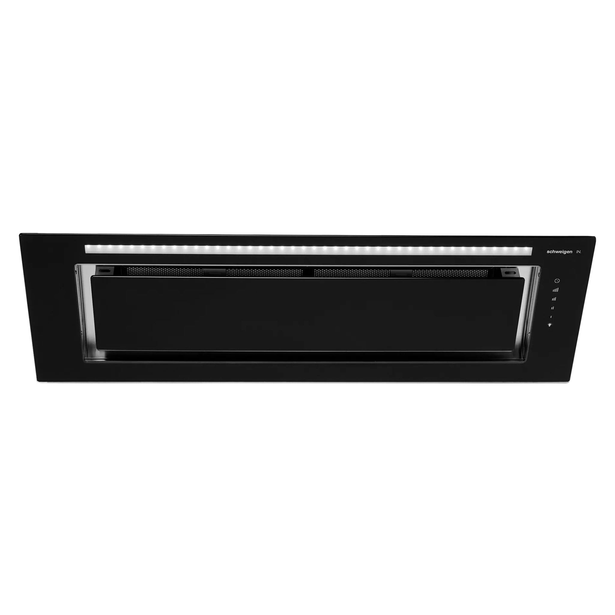 Schweigen Silent Black Glass Undermount Rangehood 900mm KLS9GLASSBLKSP, Front View
