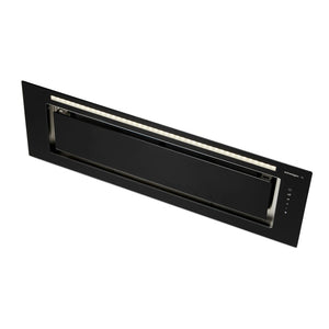 Schweigen Silent Black Glass Undermount Rangehood 900mm KLS9GLASSBLKSP, Left Side View