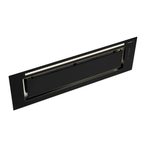 Schweigen Silent Black Glass Undermount Rangehood 900mm KLS9GLASSBLKSP, Right Side View