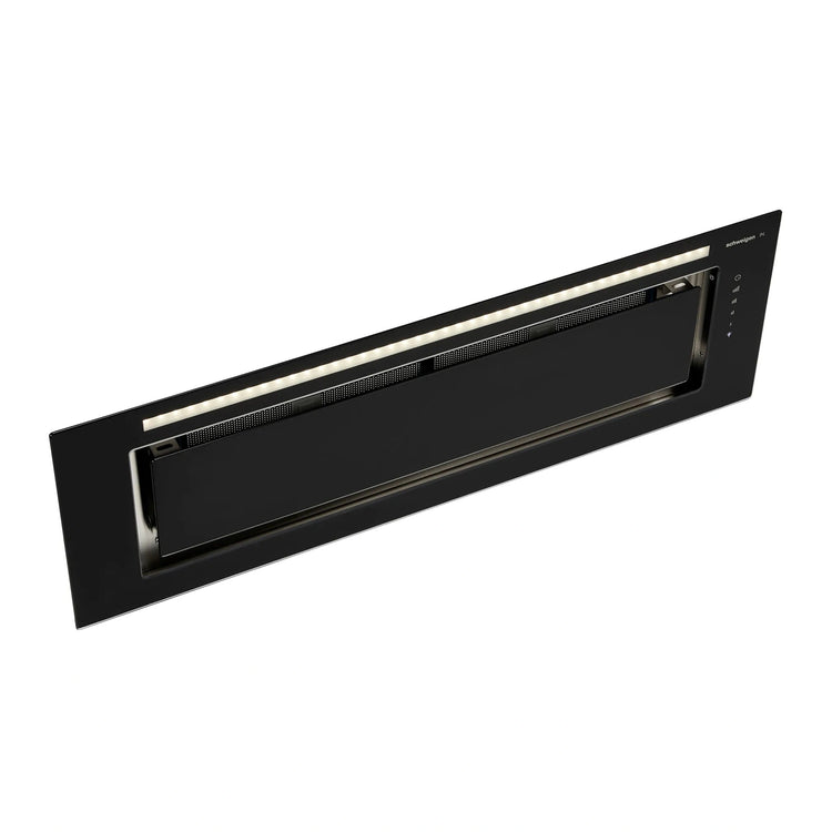 Schweigen Silent Black Glass Undermount Rangehood 900mm KLS9GLASSBLKSP, Right Side View