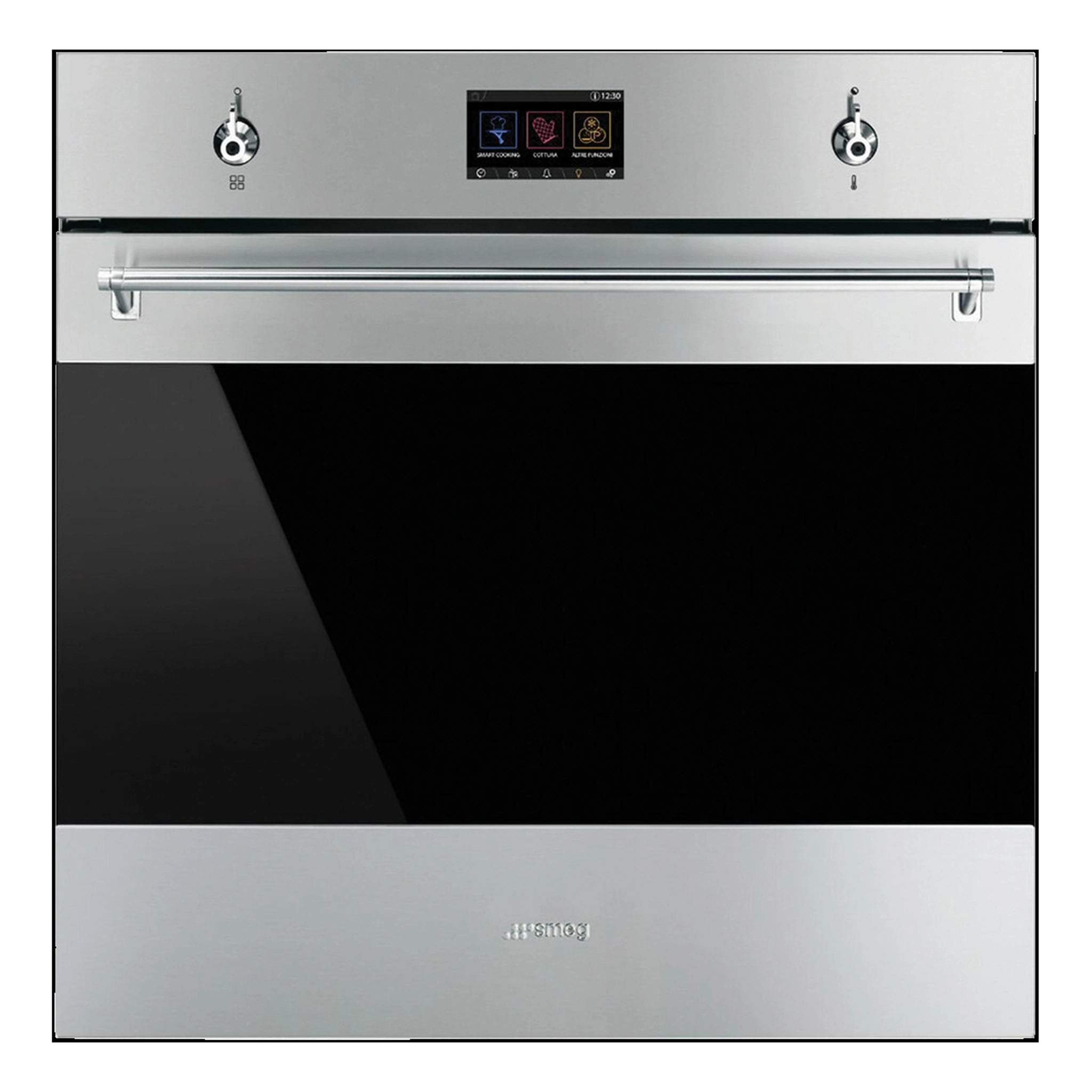 Smeg 60cm Classic Thermoseal Pyrolytic Built-In Oven SFPA6303TPX, Front View