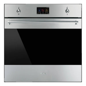 Smeg 60cm Classic Thermoseal Pyrolytic Built-In Oven SFPA6303TPX, Front View