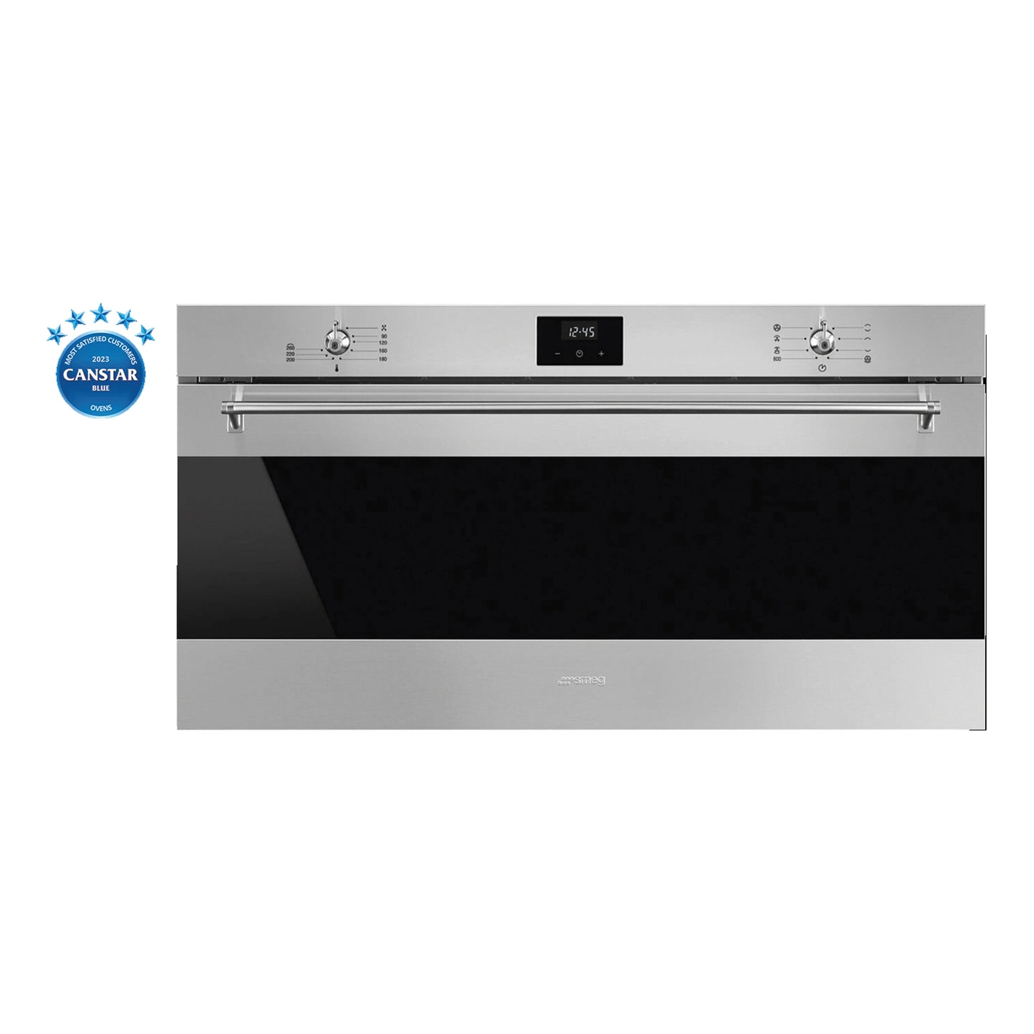 Smeg 90cm Classic Thermoseal Built-In Oven SFRA9300TVX, Front View
