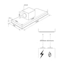 Smeg SHR1200X 120cm Stainless Steel Undermount Rangehood, Dimensions