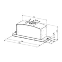 Smeg SHU670X 60cm Undermount Rangehood, Dimensions