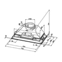 Smeg SHU701X 70cm Classic Undermount Rangehood, Dimensions