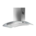 Smeg 90cm Canopy Rangehood Stainless Steel with Glass SHWG910X, Front left view