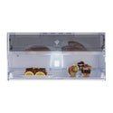 Sharp SJXP580GSL 581L Top Mount Fridge Silver, Glass shelf and vegetable crisper drawer view