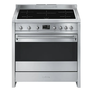 Smeg 90 x 60cm Compact Cooker with Electric Oven & Induction Hob A1PYID9, Front View