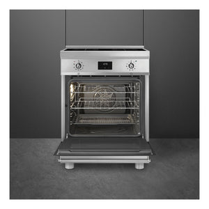 Smeg 60cm Classic Cooker with Induction Hob C6IPXT2, Front View With Door Open