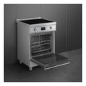 Smeg 60cm Classic Cooker with Induction Hob C6IPXT2, Left Side View With Door Open