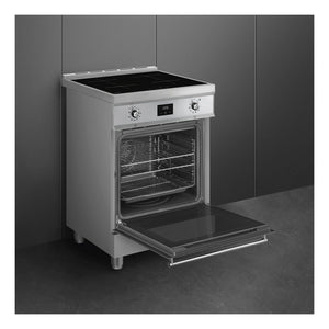 Smeg 60cm Classic Cooker with Induction Hob C6IPXT2, Left Side View With Door Open
