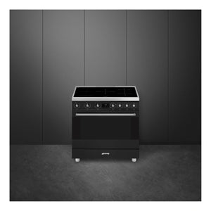 Smeg 90cm Induction Freestanding Oven Cooker C9IMMB2, Front View 2