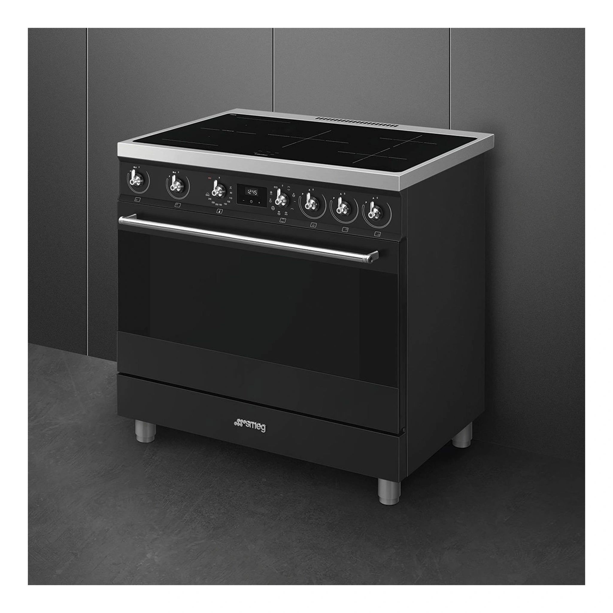 Smeg 90cm Induction Freestanding Oven Cooker C9IMMB2, Right Side View