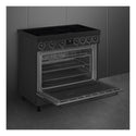 Smeg 90cm Freestanding Induction Hob Cooker C9IMN2, Left Side View With Door Open