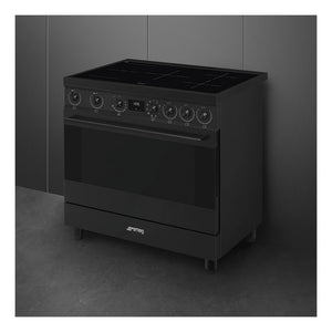 Smeg 90cm Freestanding Induction Hob Cooker C9IMN2, Right Side View