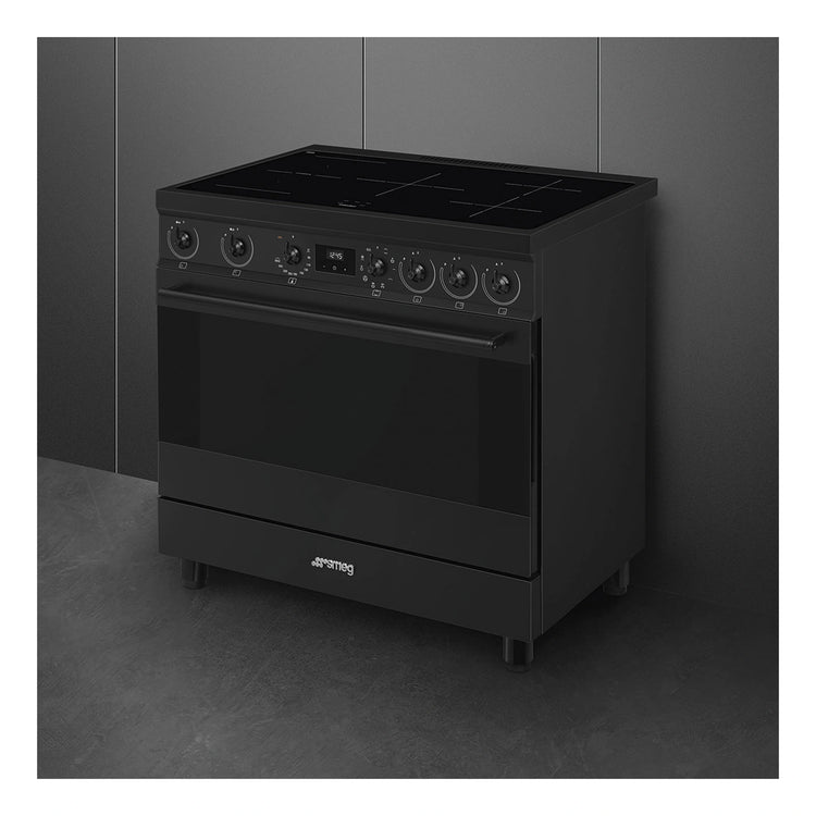 Smeg 90cm Freestanding Induction Hob Cooker C9IMN2, Right Side View