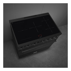 Smeg 90cm Freestanding Induction Hob Cooker C9IMN2, Top Left Side View