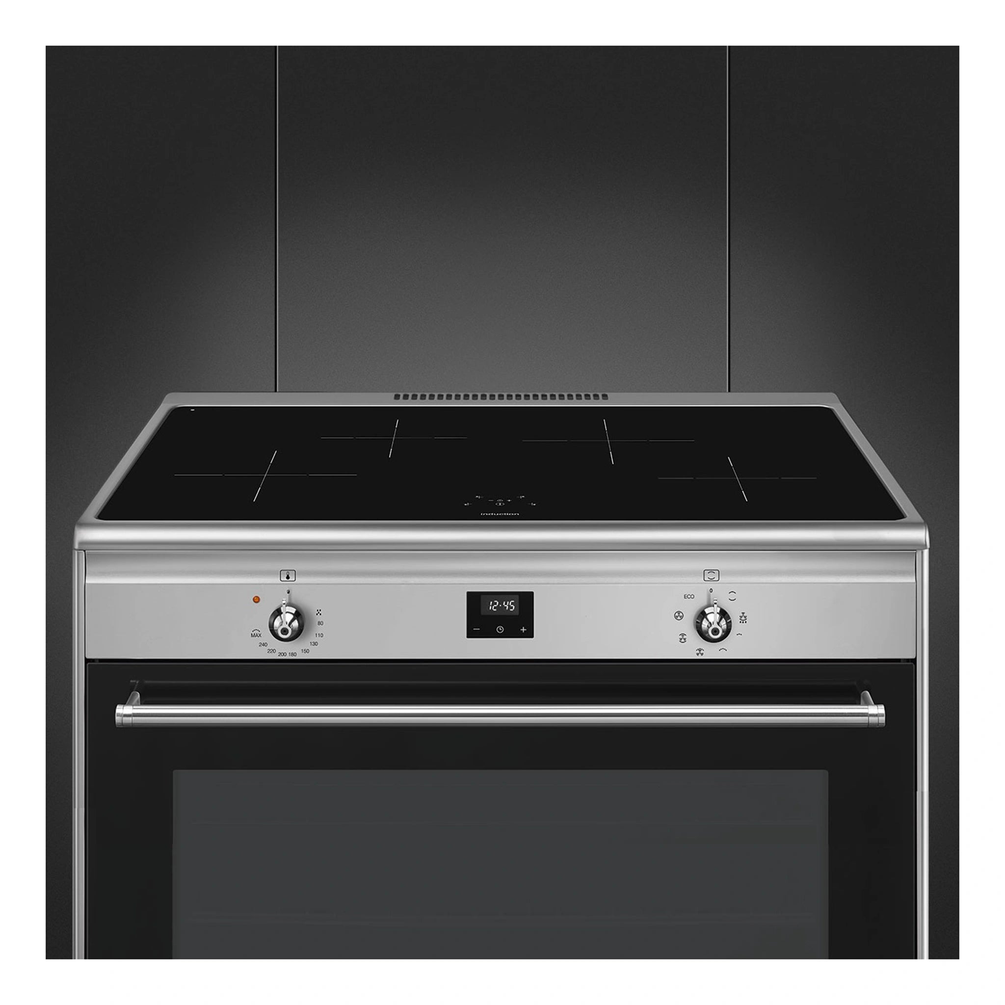 Smeg 90cm Cooker with Induction Hob CG90CIXT, Control Panel View
