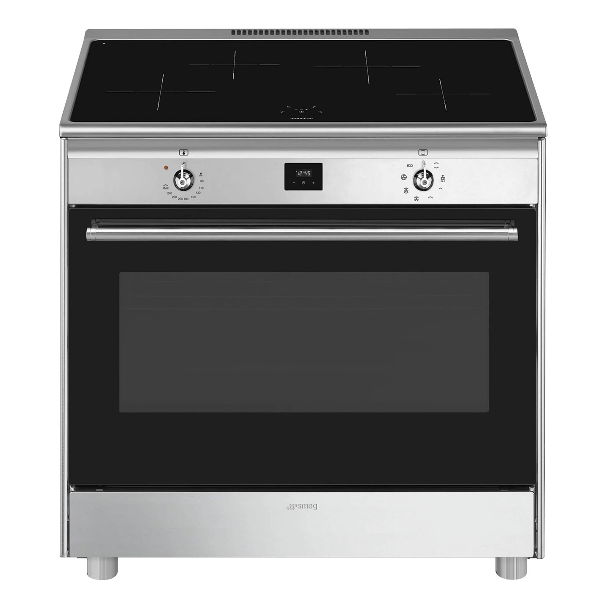 Smeg 90cm Cooker with Induction Hob CG90CIXT, Front View