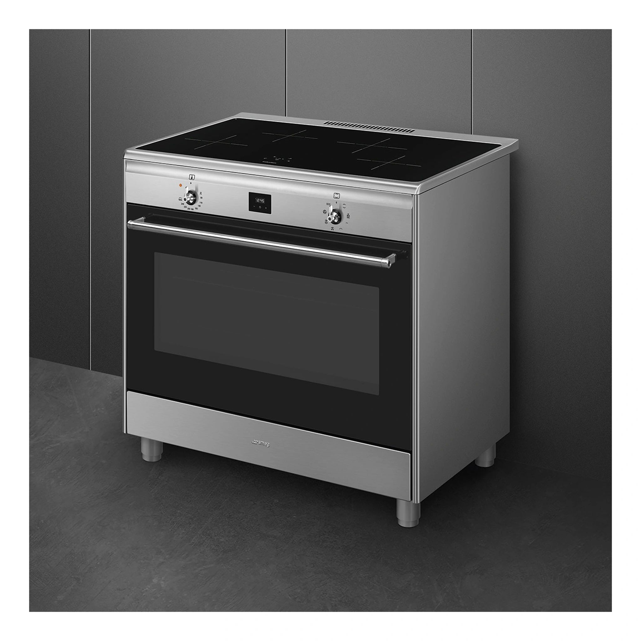 Smeg 90cm Cooker with Induction Hob CG90CIXT, Right Side View